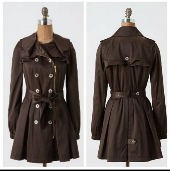 Anthropologie Jackets & Blazers - Anthropologie Elevenses Engla Satin Trench Coat